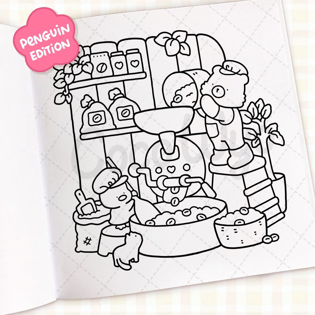 Cozy Cafe: Coloring Book for Adults and Kids