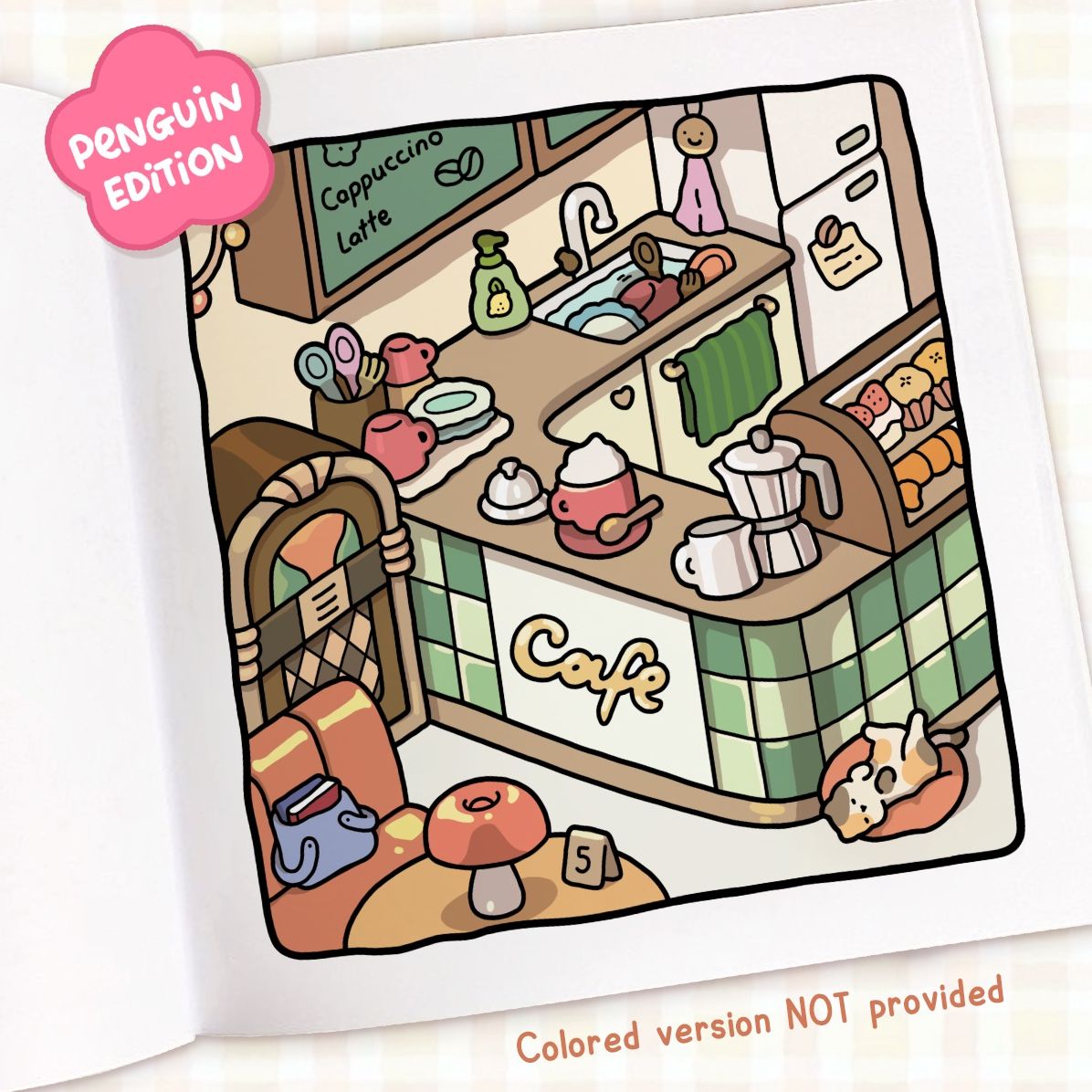 Cozy Cafe: Coloring Book for Adults and Kids
