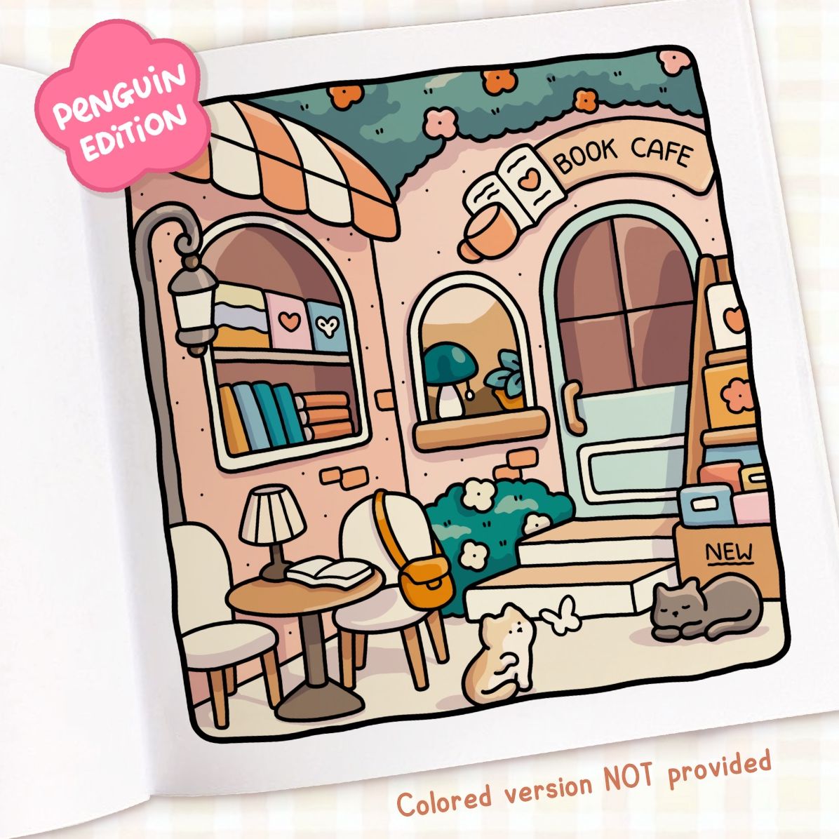 Cozy Cafe: Coloring Book for Adults and Kids