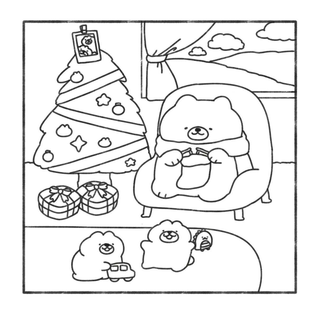 Cozy Cheer: Cute and Relaxing Coloring Book [A Christmas Coloring Book]