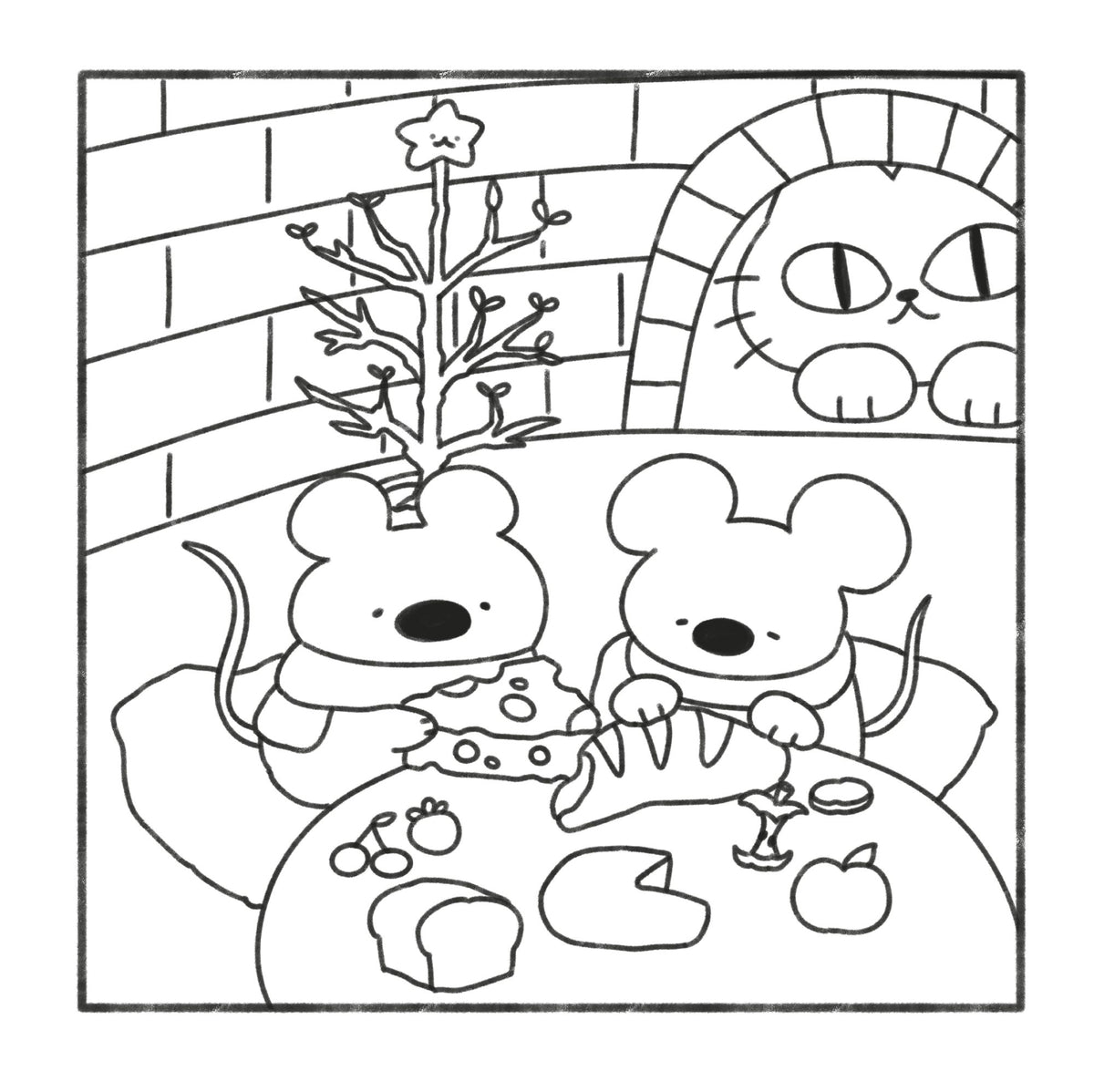 Cozy Cheer: Cute and Relaxing Coloring Book [A Christmas Coloring Book]