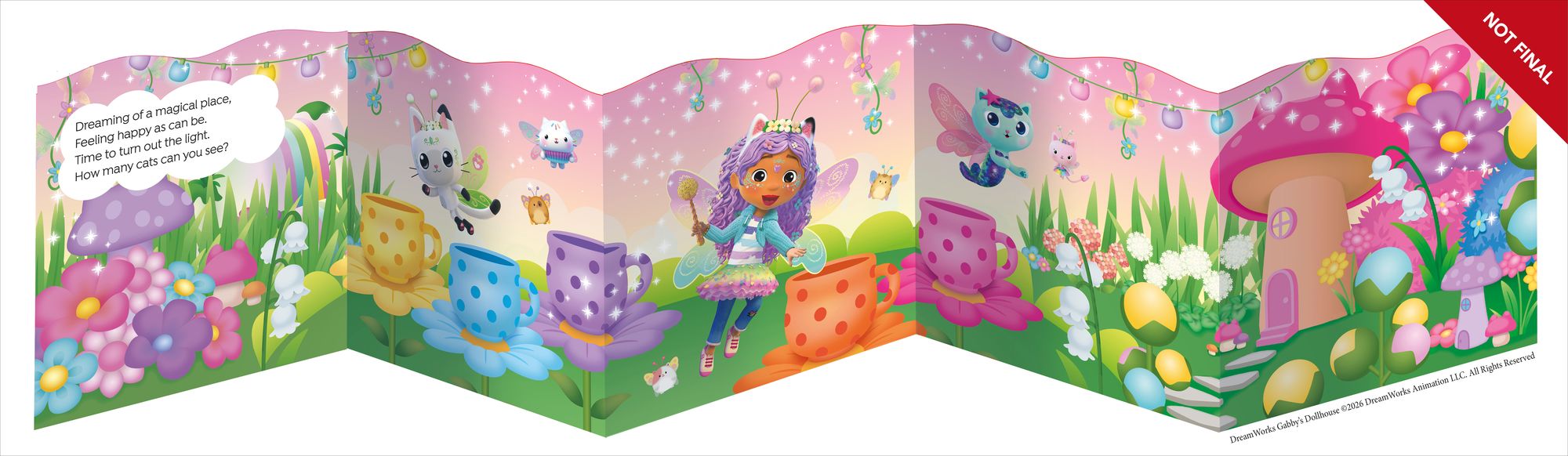 Gabby's Dollhouse Goodnight Fold-out Book