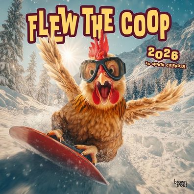 Flew the COOP 2026 12 X 24 Inch (Hanging) Monthly Square Wall Calendar Plastic-Free