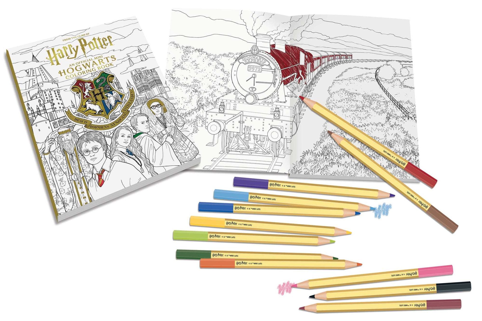 Harry Potter Mini Coloring Set: Contains 64pp coloring book and 12 premium colored pencils