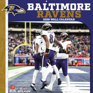 2026 12x12 Team Wall Calendar Baltimore Ravens
