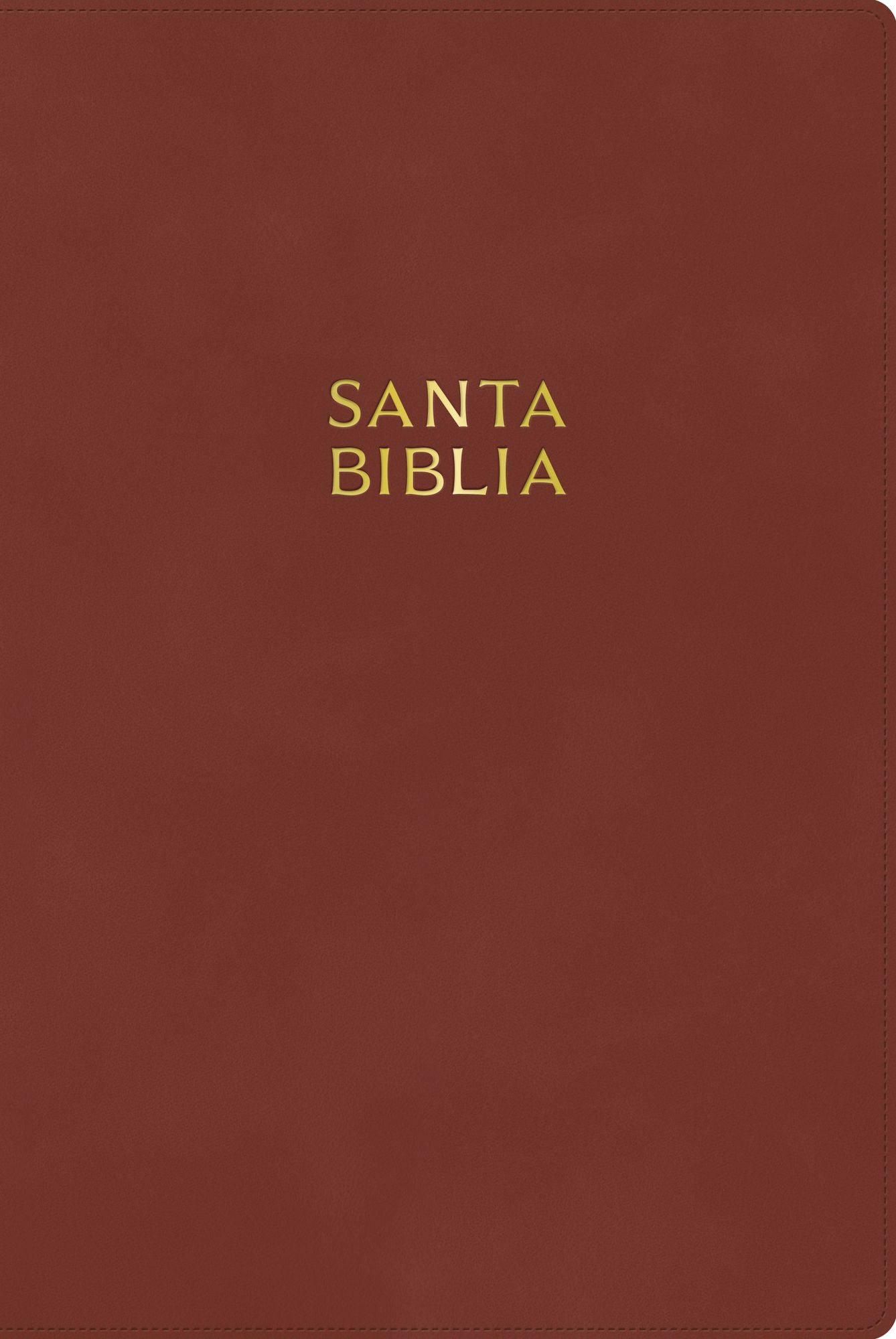 RVR 1960 Biblia letra gigante, café madera, símil piel