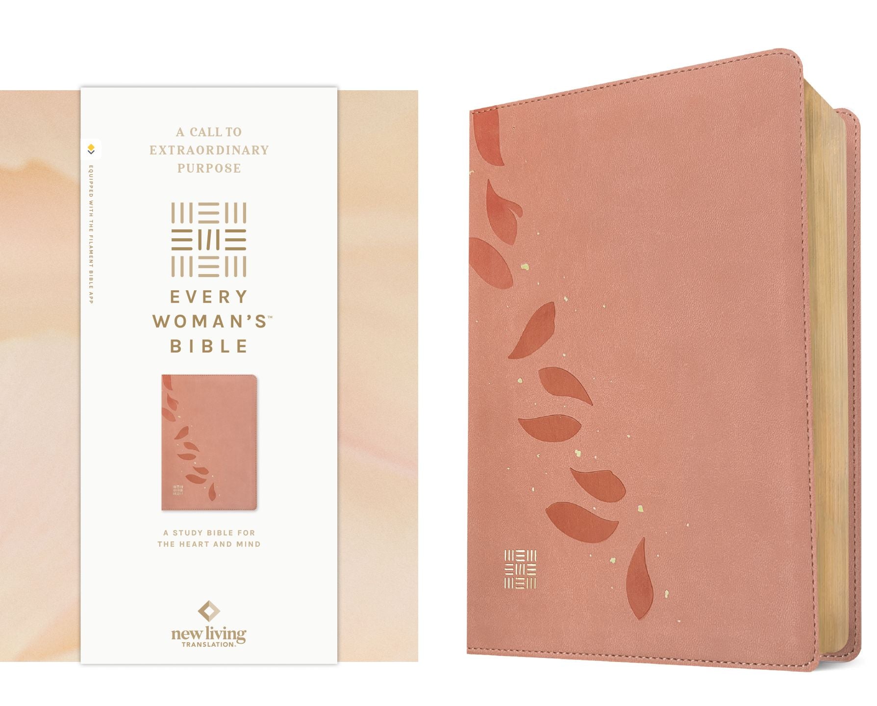 NLT Every Woman's Bible, Filament Enabled (LeatherLike, Pink Petals, Red Letter)