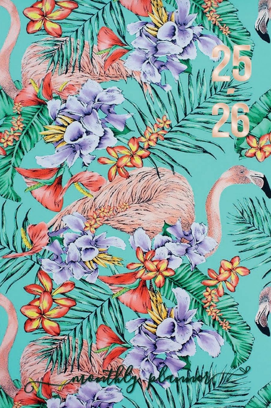 Flamingo Tropical Flowers Pattern 18 Month PLANNER 2025-2026 Academic Agenda Calendar for Teacher Student Lady Boss: Daily Weekly Schedule July 2025-Dec 2026 Monthly Layout Organizer Contacts Password Pages Happy Student Office Supply