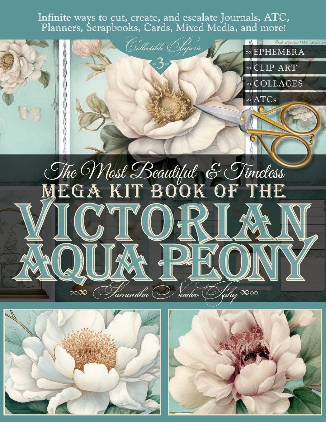 Vintage Peony Scrapbook Paper Pack, Vintage Scrapbooking Supplies Antique Floral Clip Art Clipart Pattern Paper Pad Pack: Junk Journal Papercraft Scrapbooking Cardmaking Mixed Media Supplies