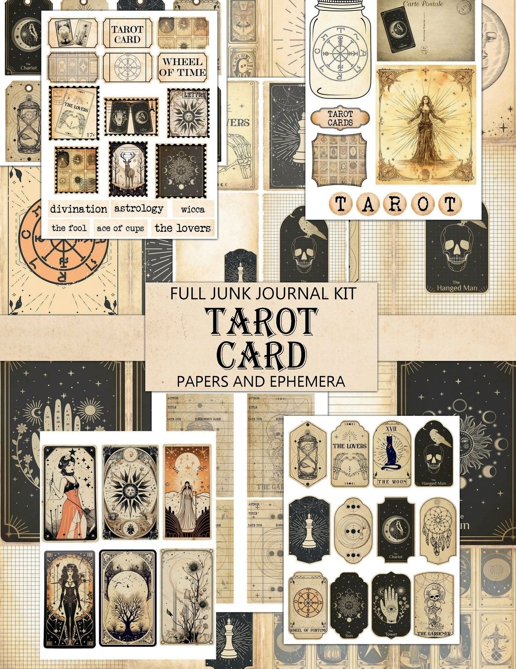 Vintage Tarot Card: Junk Journal Kit