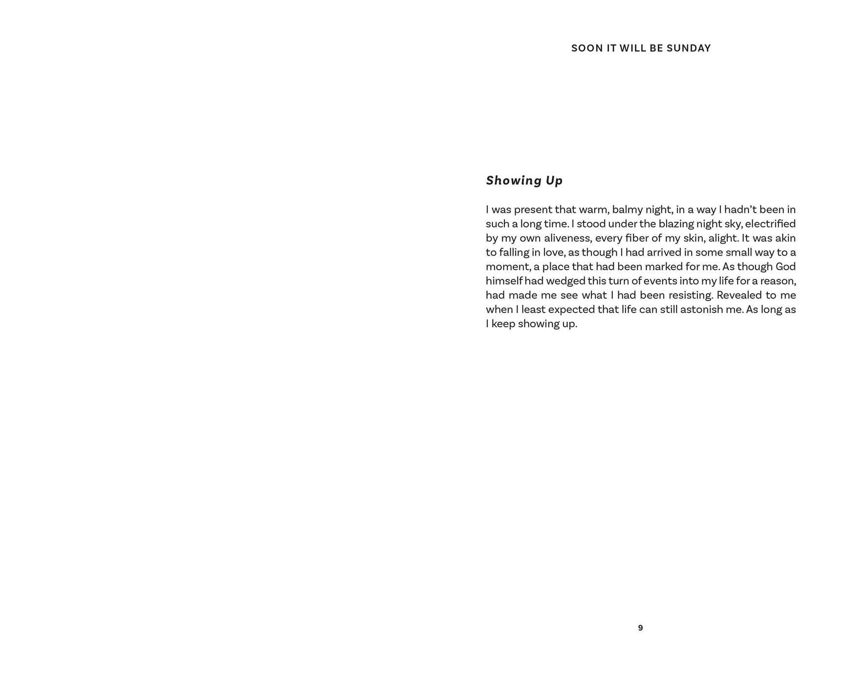 Soon It Will Be Sunday