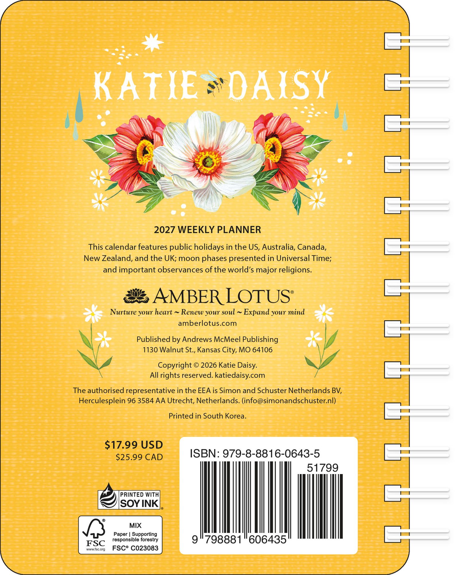 2027 Katie Daisy Where Love Grows Weekly Planner