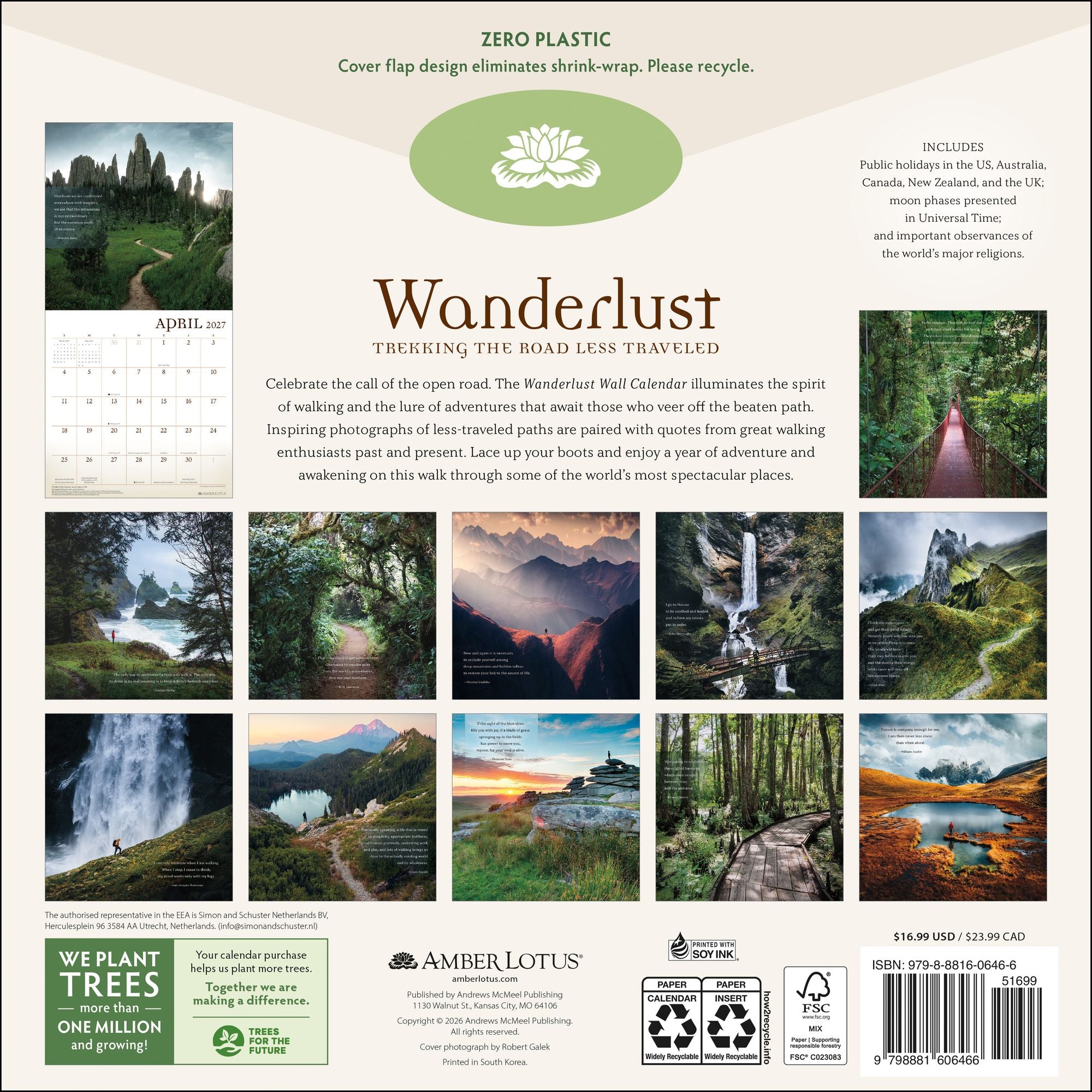2027 Wanderlust Wall Calendar