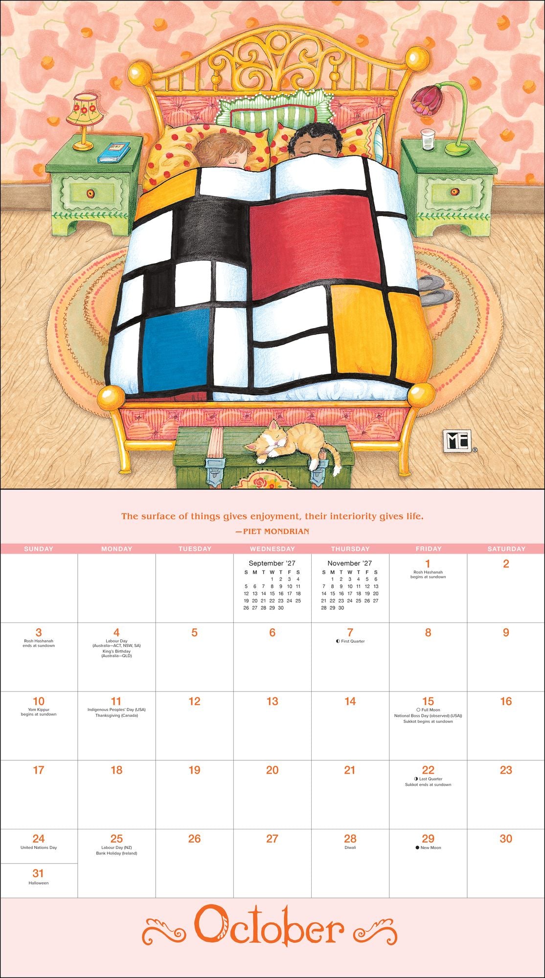 2027 Mary Engelbreit?S Me And The Masterpieces Deluxe Wall Calendar