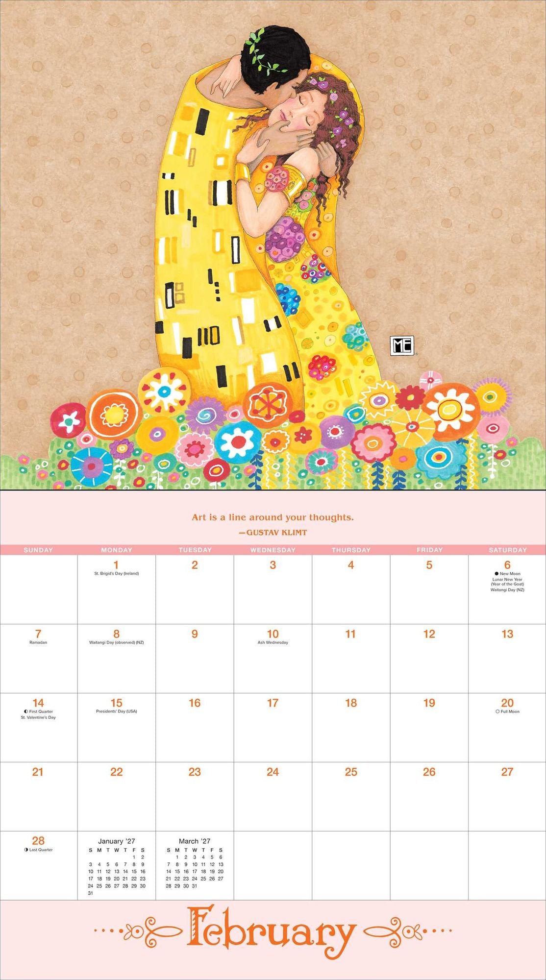 2027 Mary Engelbreit?S Me And The Masterpieces Deluxe Wall Calendar