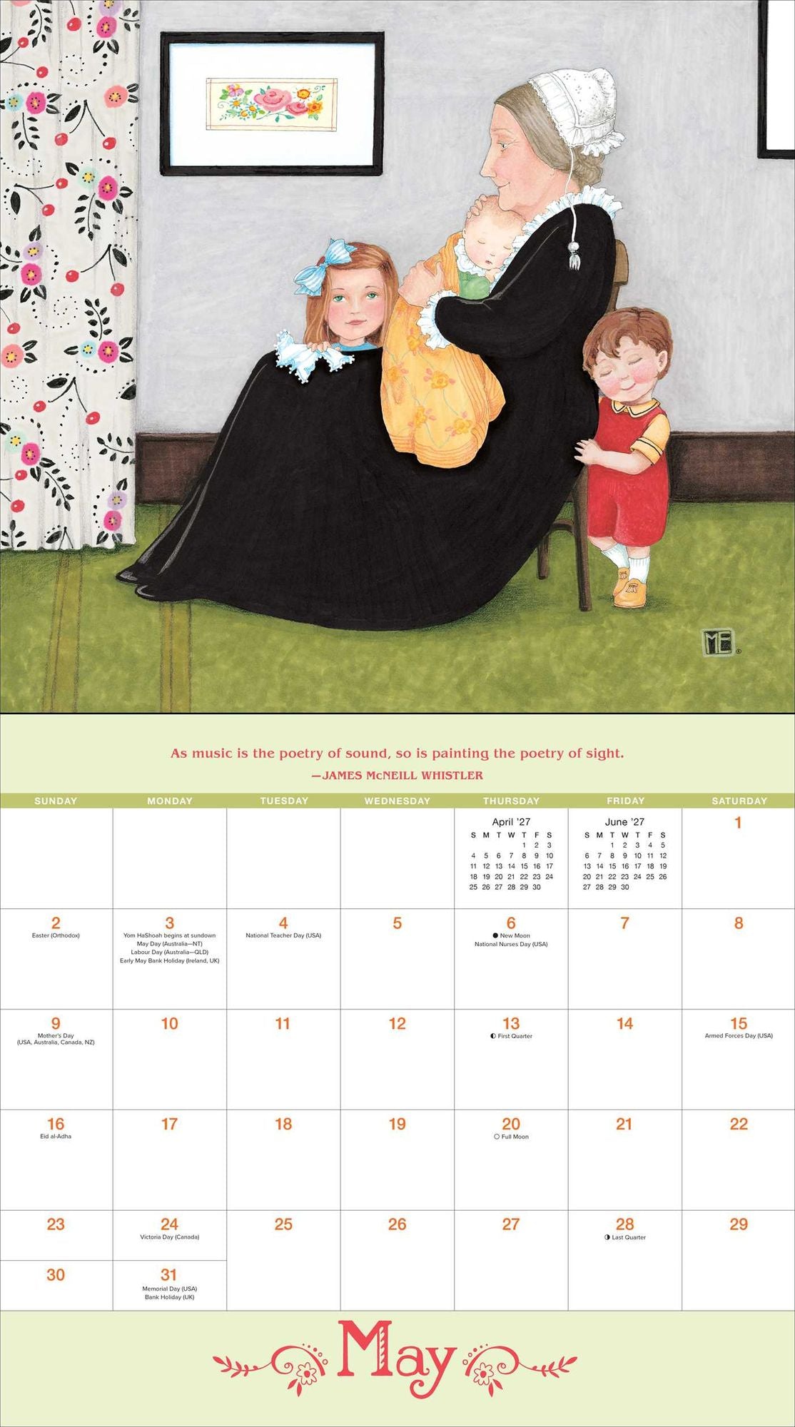 2027 Mary Engelbreit?S Me And The Masterpieces Deluxe Wall Calendar
