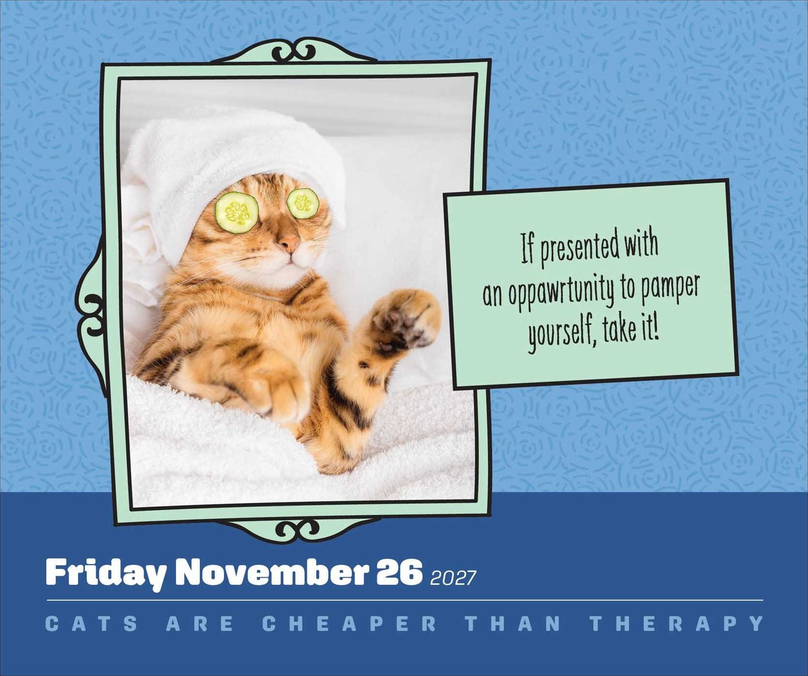2027 Cats Are Cheaper Than Therapy Day-to-Day Calendar