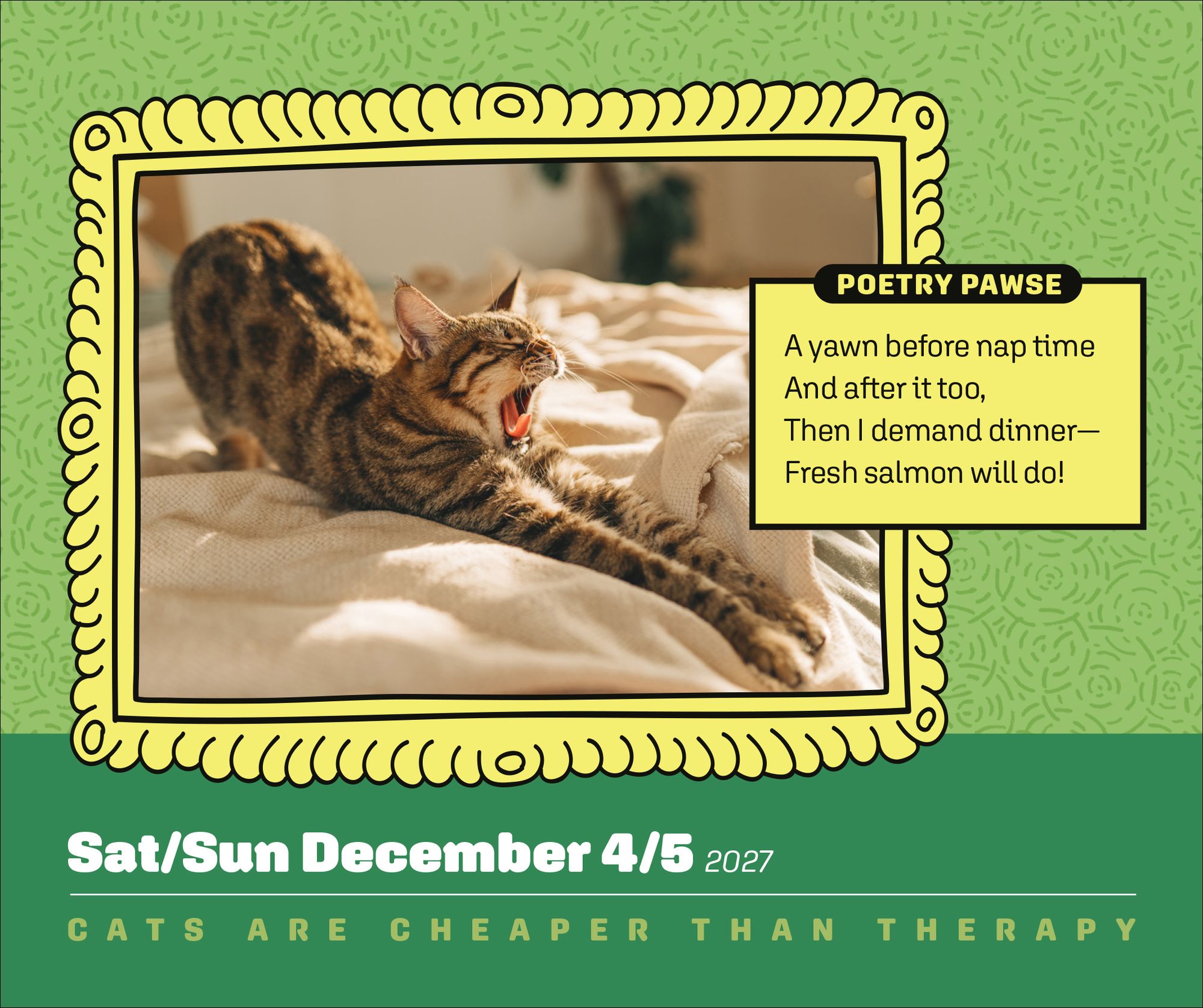 2027 Cats Are Cheaper Than Therapy Day-to-Day Calendar