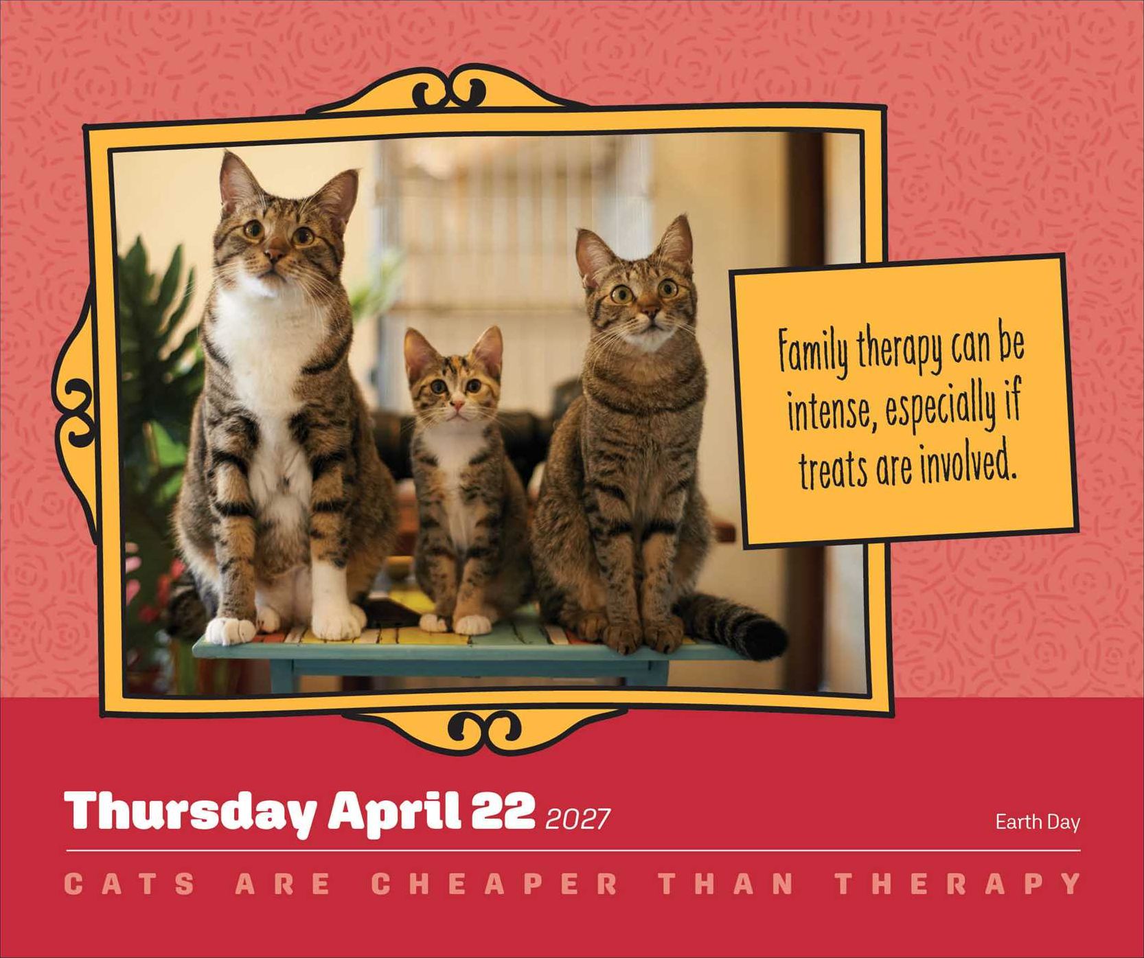 2027 Cats Are Cheaper Than Therapy Day-to-Day Calendar