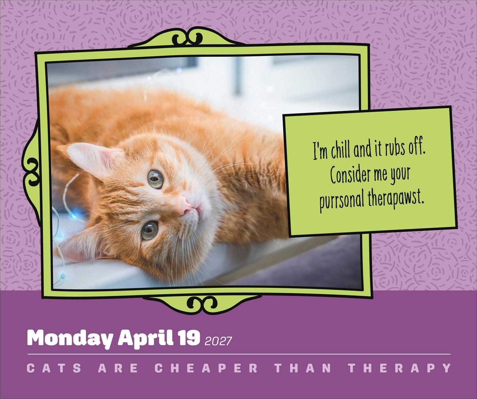 2027 Cats Are Cheaper Than Therapy Day-to-Day Calendar