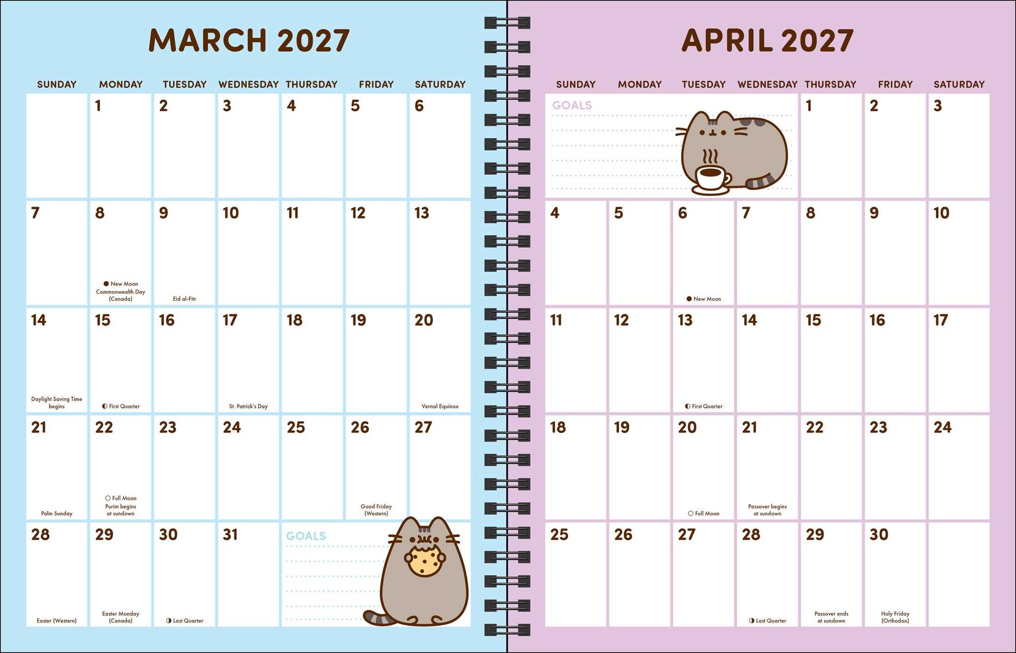 2026-2027 Pusheen 16-Month Monthly/Weekly Planner