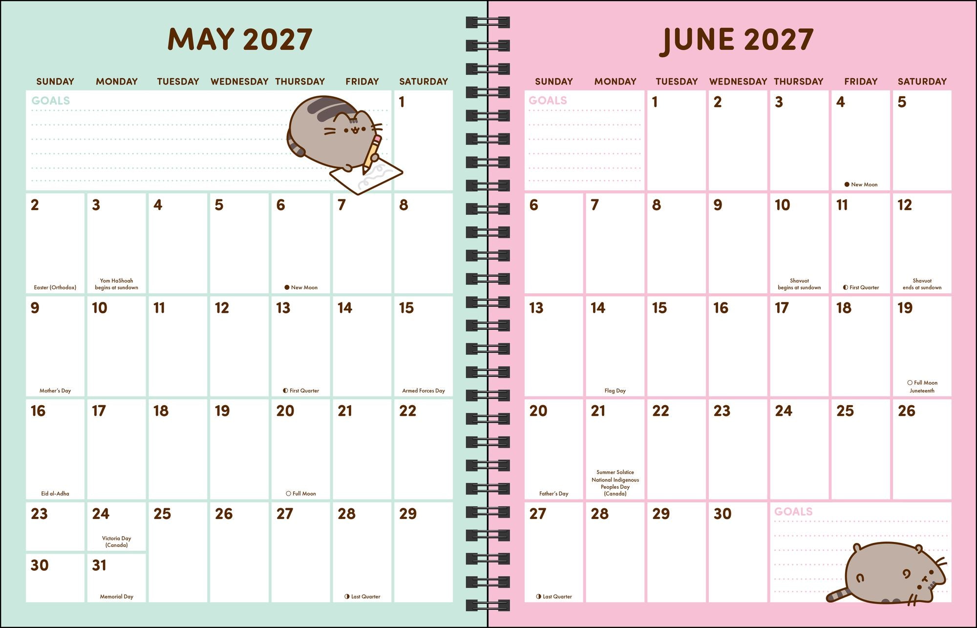 2026-2027 Pusheen 16-Month Monthly/Weekly Planner