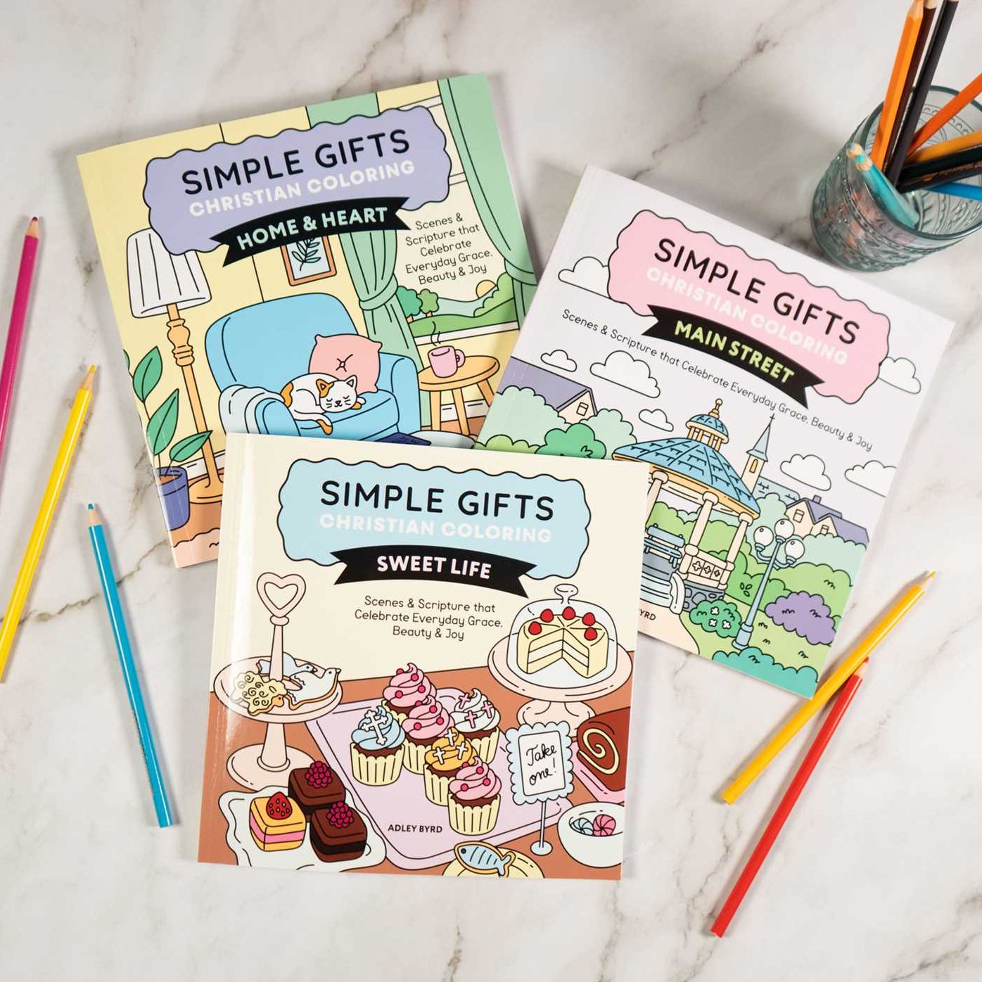 Simple Gifts Christian Coloring: Main Street: Scenes & Scripture that Celebrate Everyday Grace, Beauty & Joy