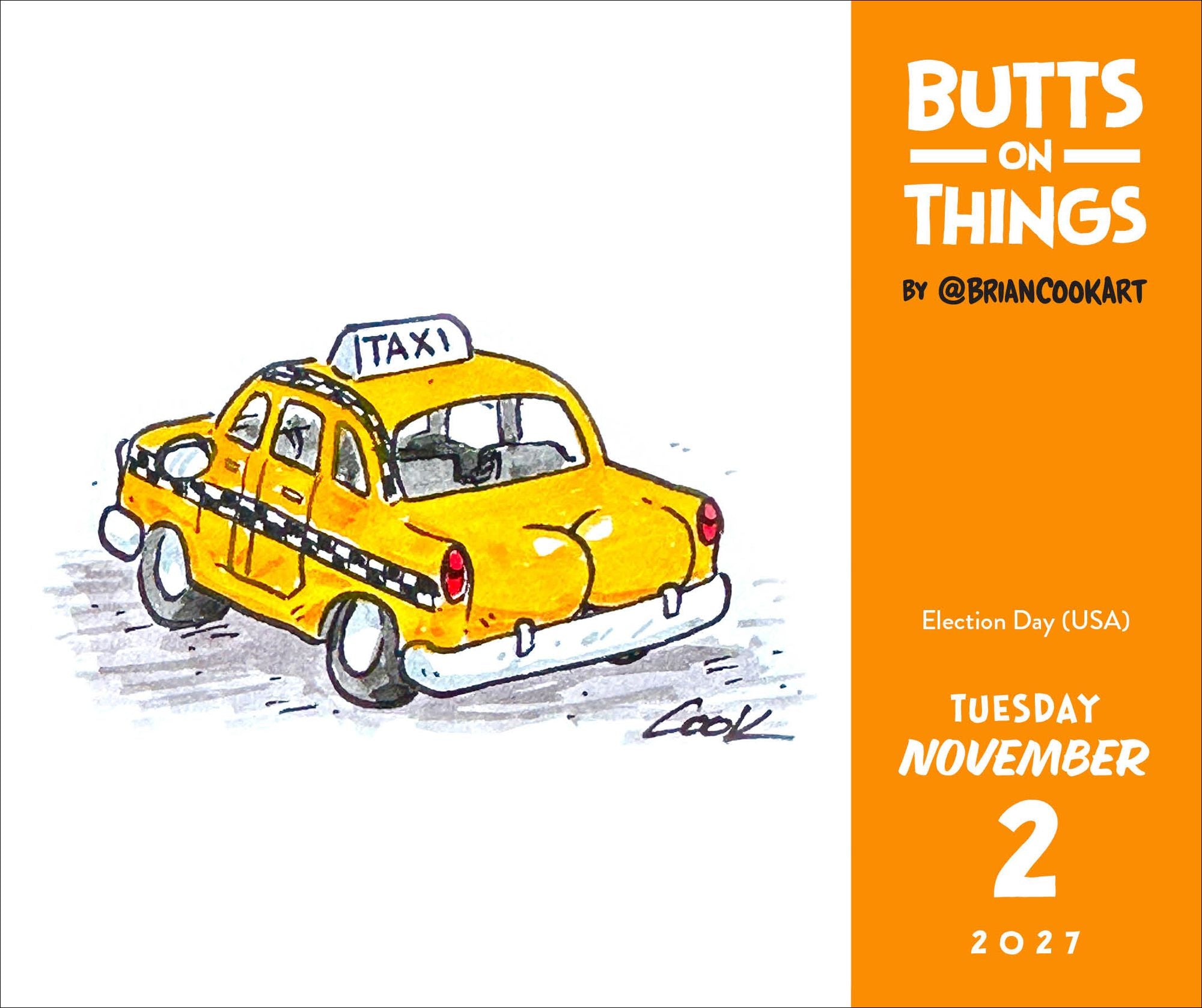 2027 Butts on Things Day-to-Day Calendar
