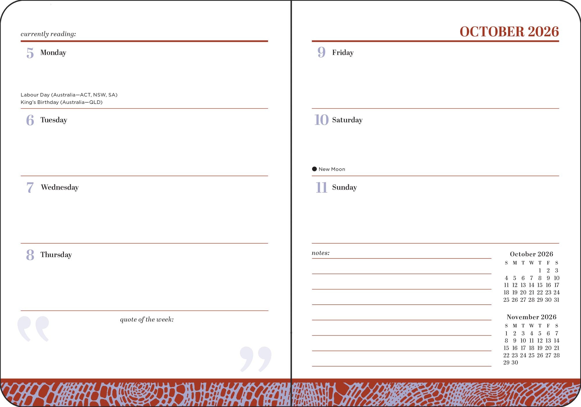2026-2027 Spicy Book Club 16-Month Weekly/Monthly Planner
