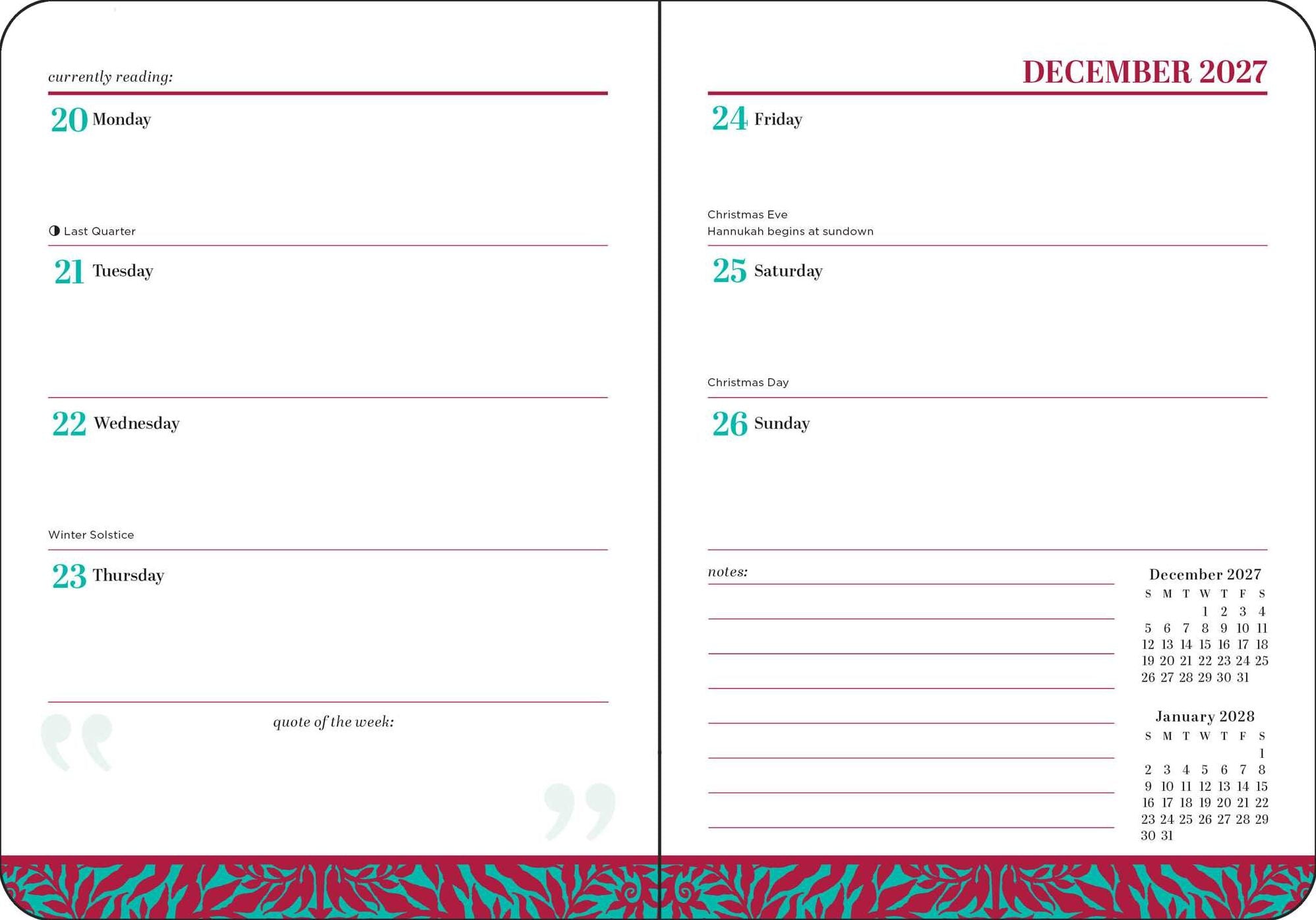 2026-2027 Spicy Book Club 16-Month Weekly/Monthly Planner