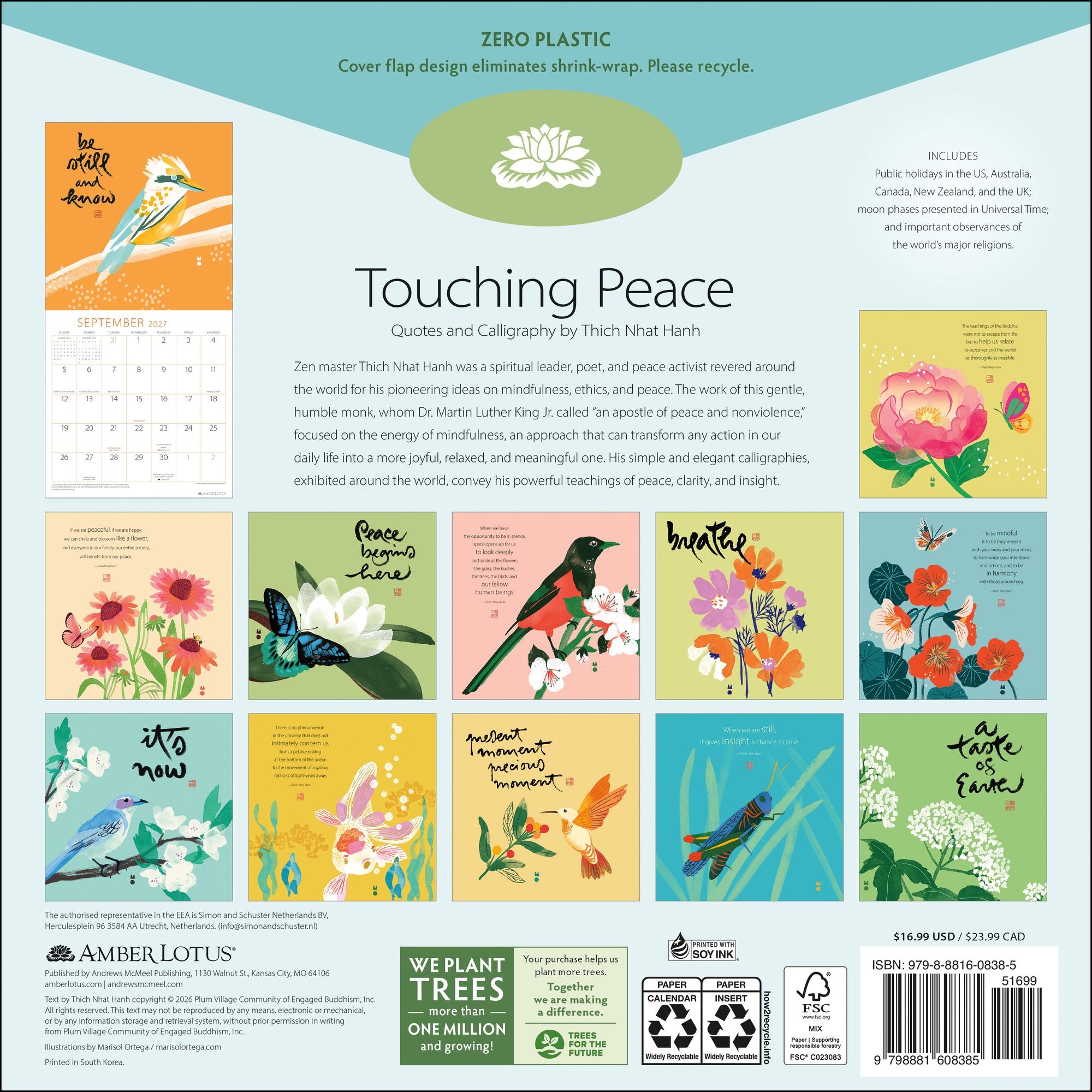 2027 Thich Nhat Hanh Wall Calendar