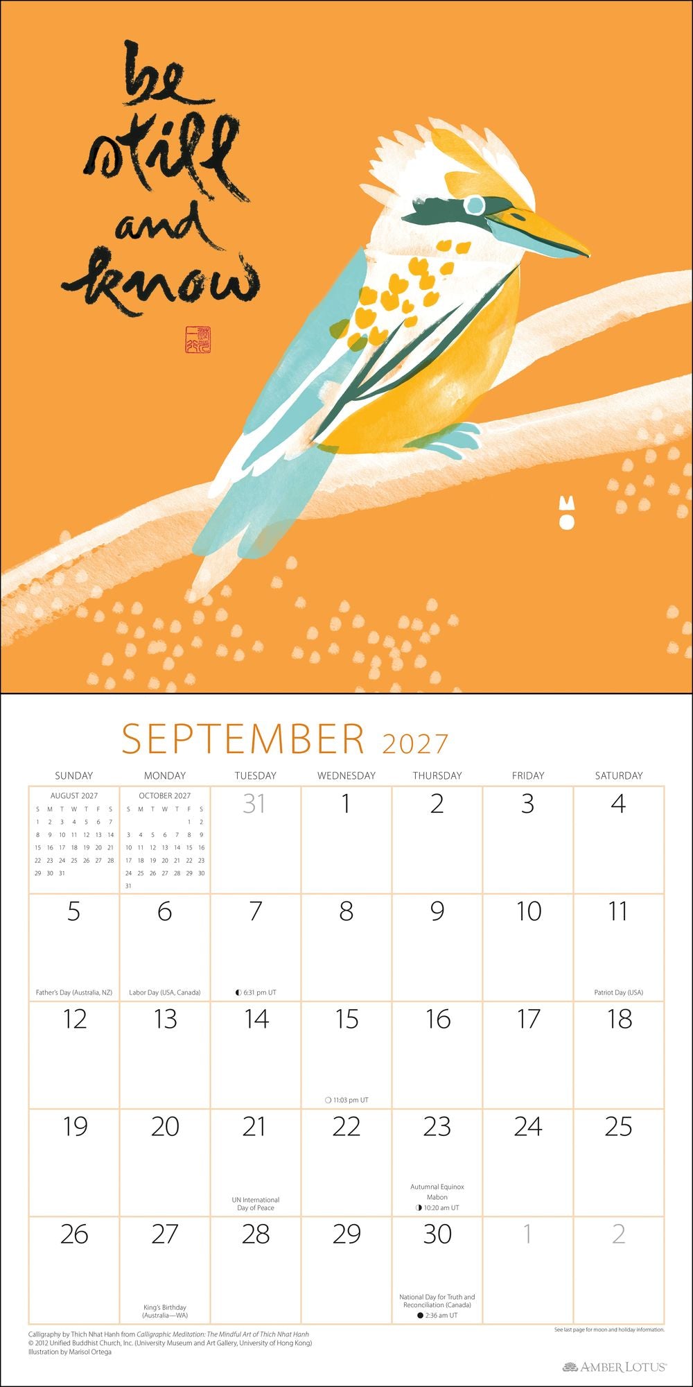 2027 Thich Nhat Hanh Wall Calendar