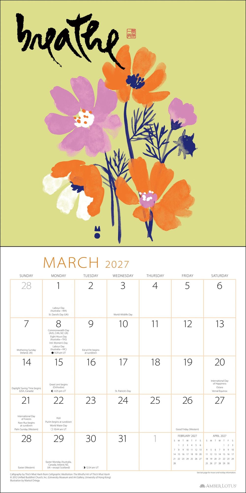 2027 Thich Nhat Hanh Wall Calendar