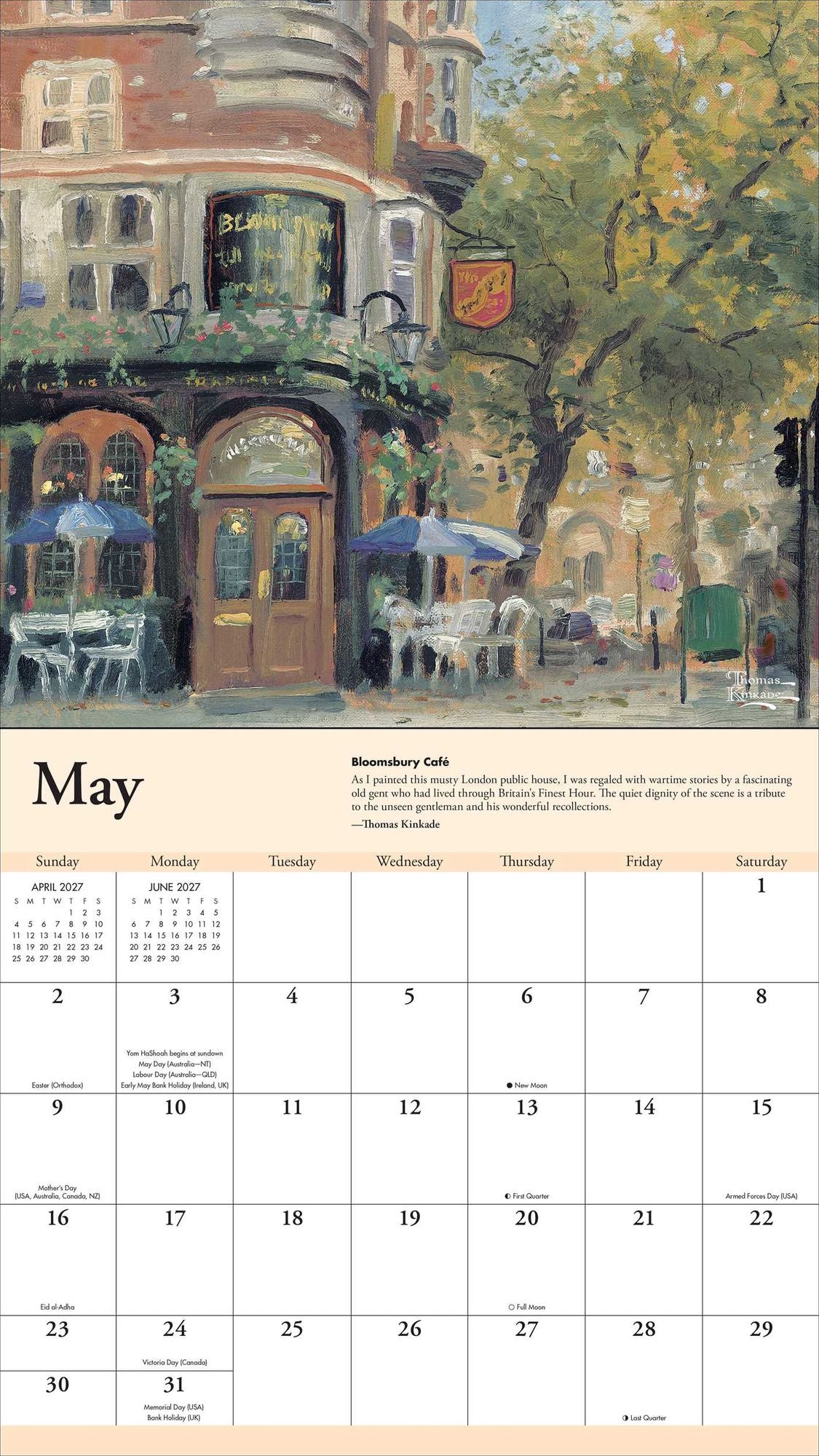2027 Thomas Kinkade Travels Deluxe Wall Calendar
