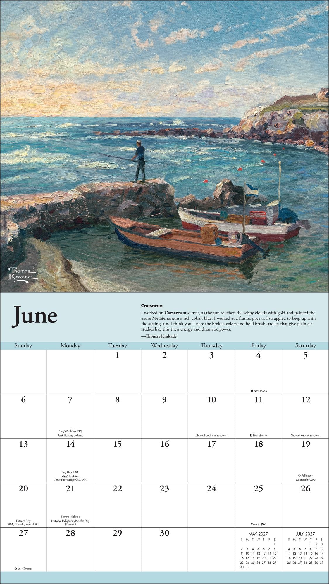2027 Thomas Kinkade Travels Deluxe Wall Calendar