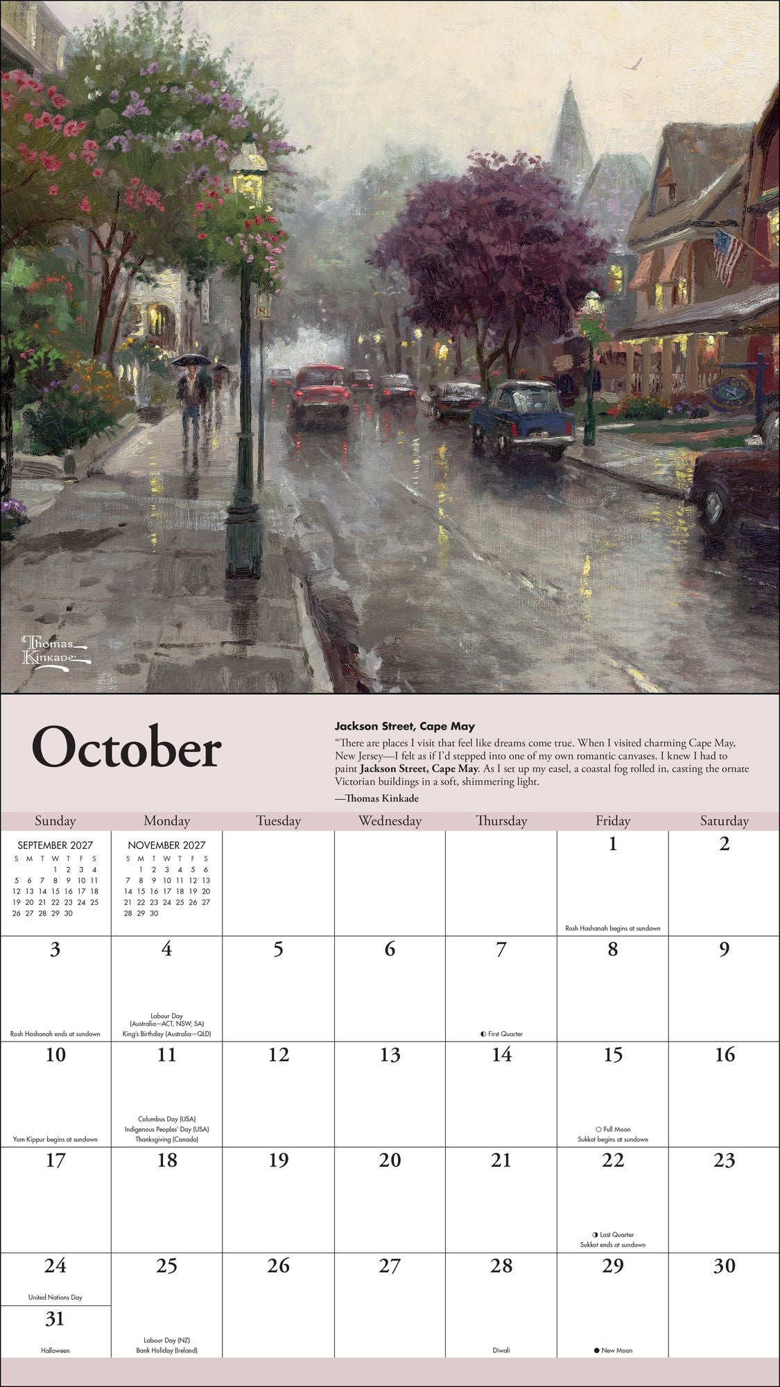 2027 Thomas Kinkade Travels Deluxe Wall Calendar
