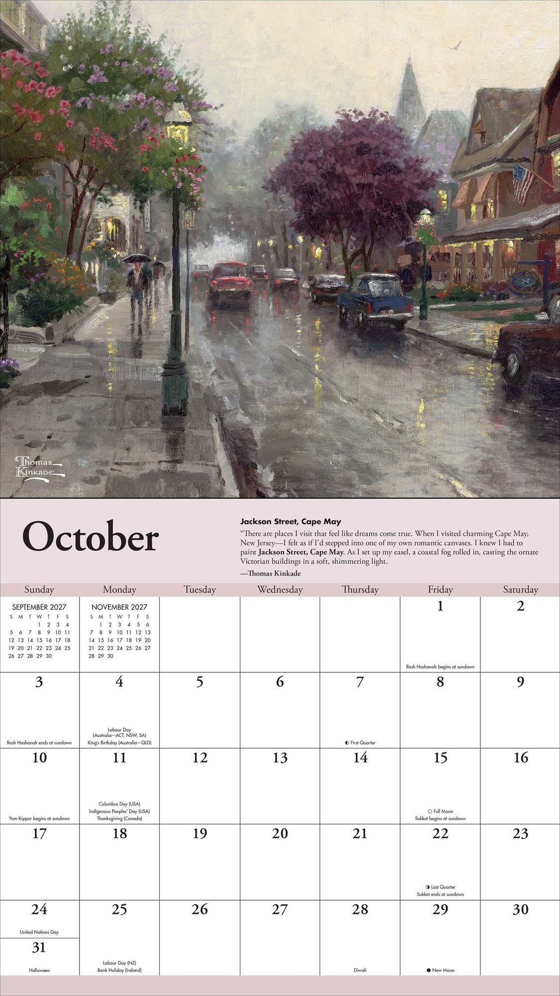 2027 Thomas Kinkade Travels Deluxe Wall Calendar