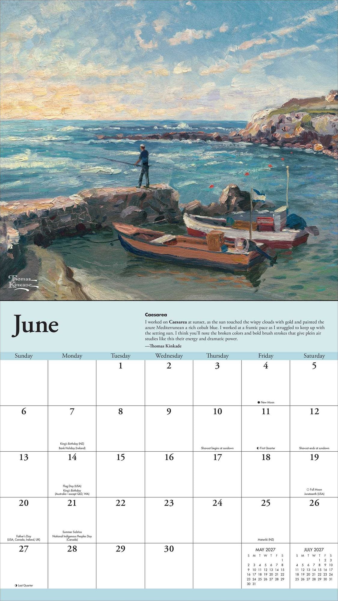 2027 Thomas Kinkade Travels Deluxe Wall Calendar