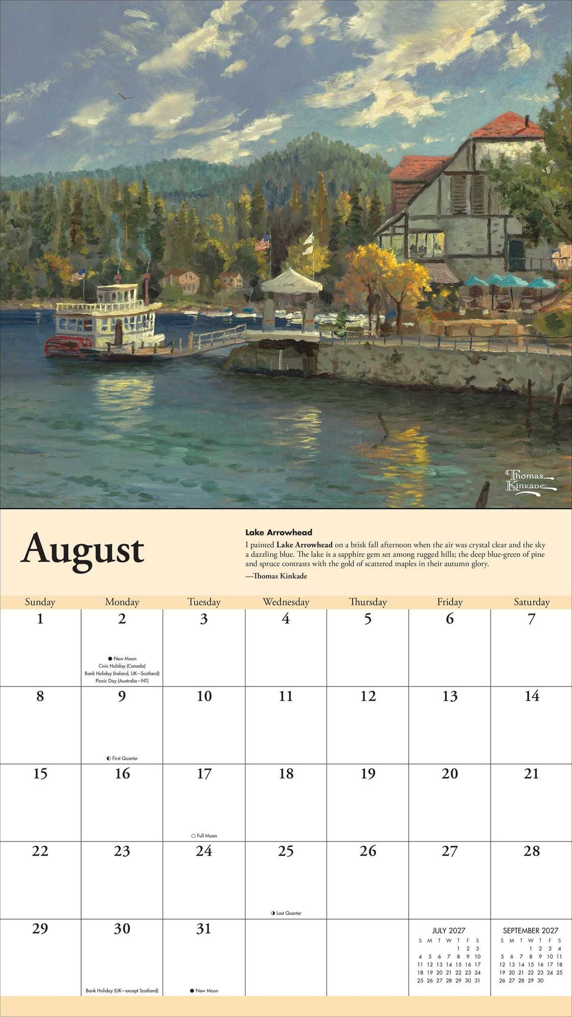 2027 Thomas Kinkade Travels Deluxe Wall Calendar