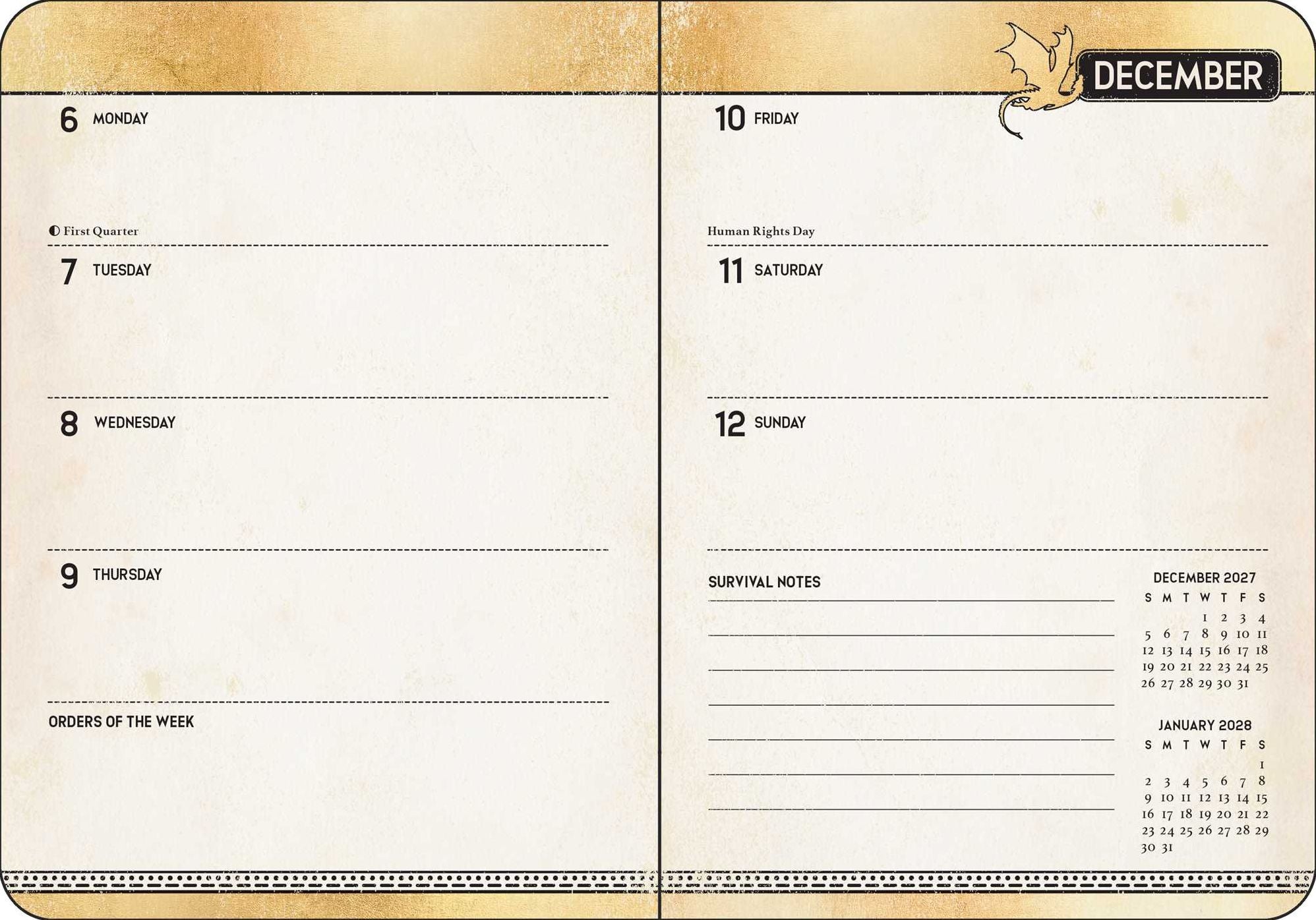 2027 Fourth Wing Officially Licensed Weekly Planner