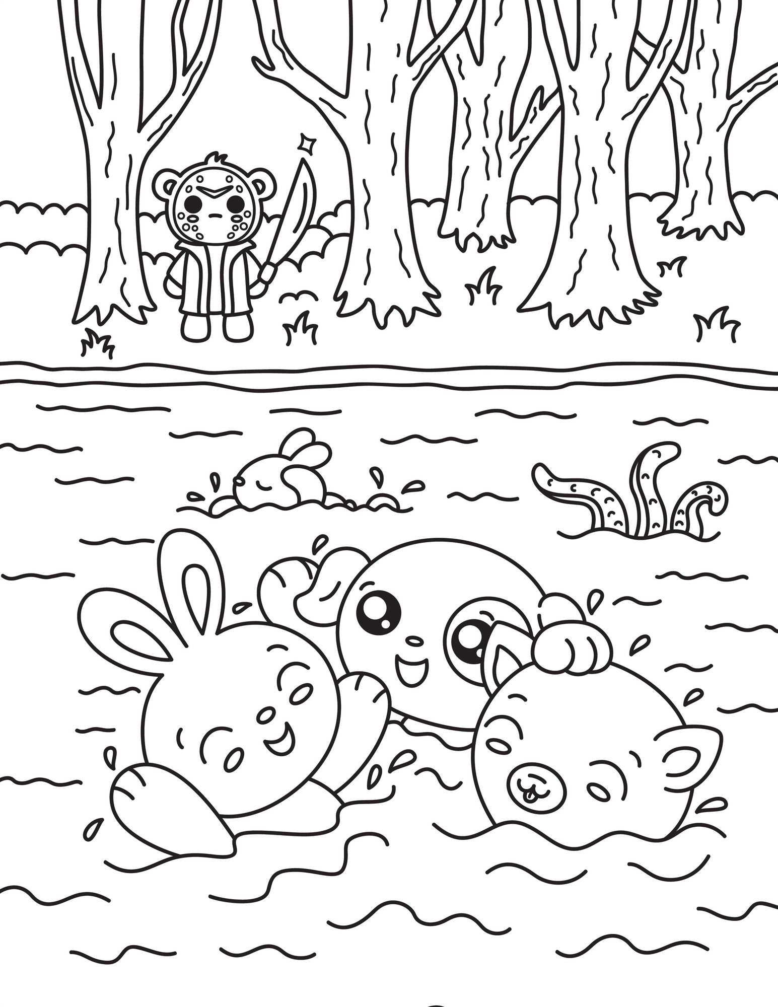 Creepy Cute Horror Coloring Book: Classic American Horror Meets Creepy Kawaii Style