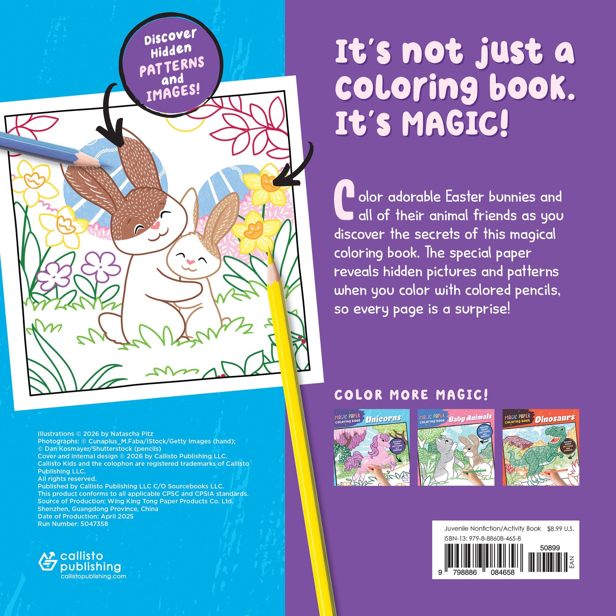 Magic Paper Coloring Book: Easter Bunny and Friends: Discover Hidden Patterns and Images!