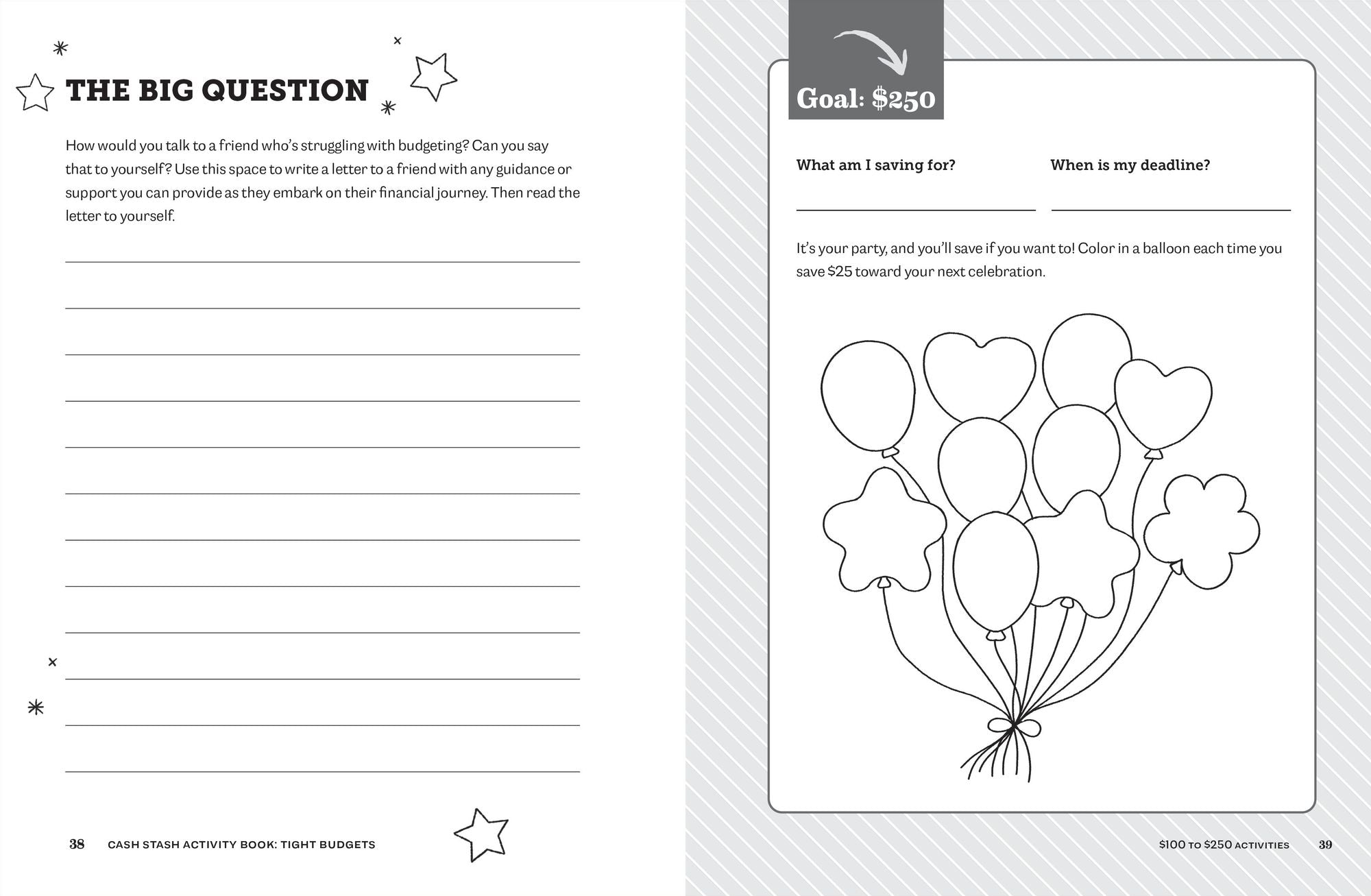 Cash Stash Activity Book: Tight Budgets: 50+ Fun Money Savings Challenges That Add Up Big