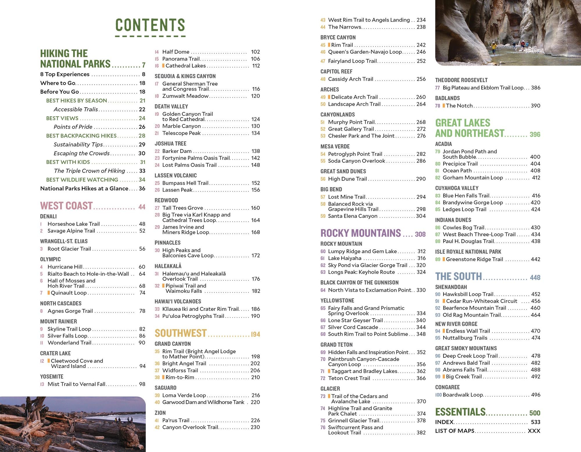 Moon USA National Parks Hiking: The Top 100 Trails
