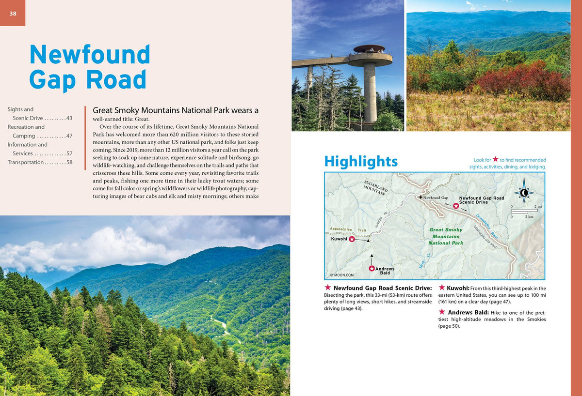 Moon Great Smoky Mountains National Park: Hiking, Camping, Scenic Drives