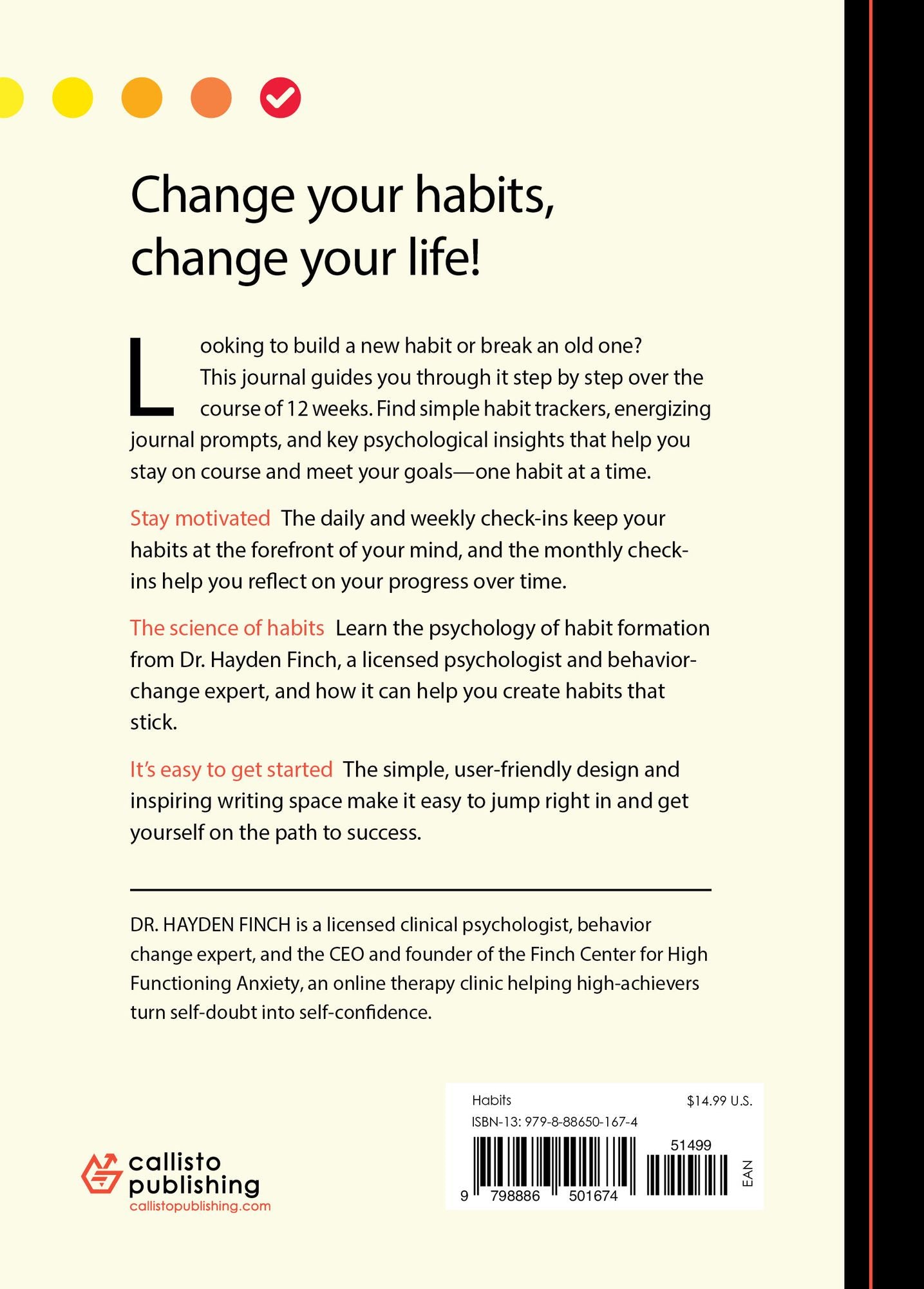The Easy Habits Journal: Better Habits in 12 Weeks
