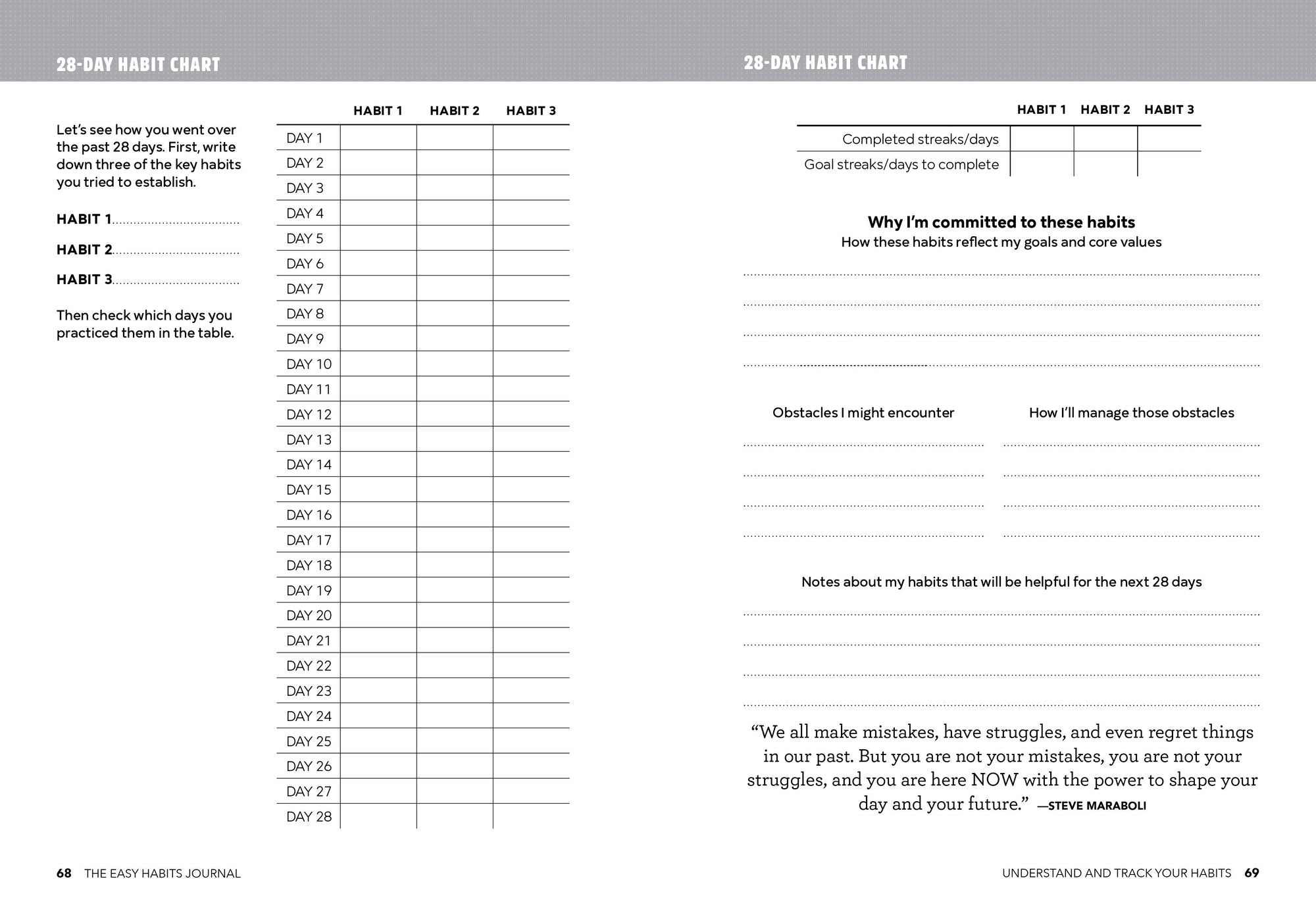 The Easy Habits Journal: Better Habits in 12 Weeks