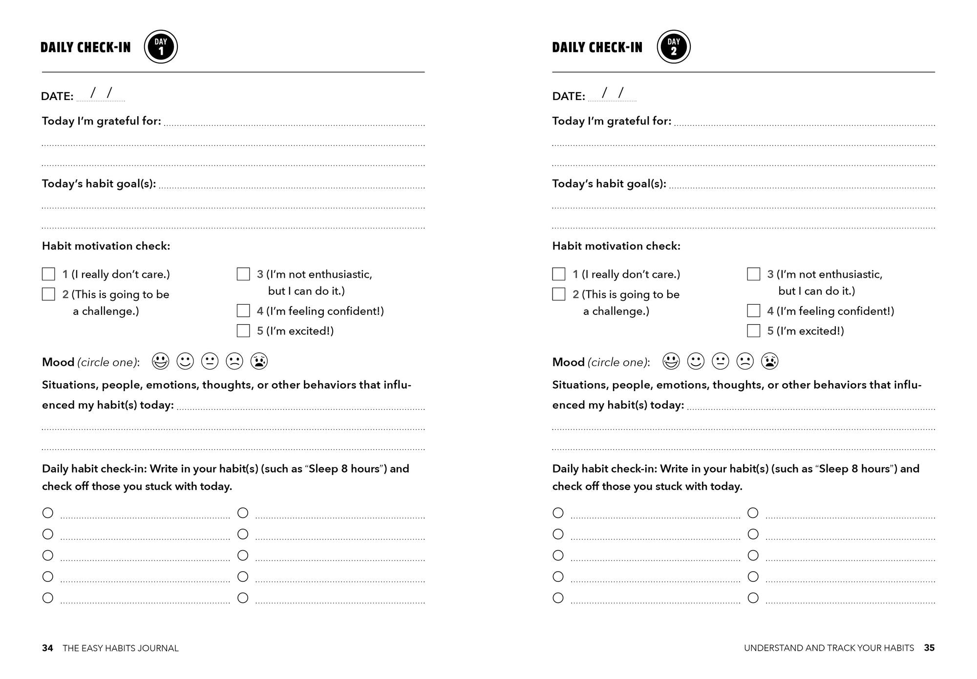 The Easy Habits Journal: Better Habits in 12 Weeks