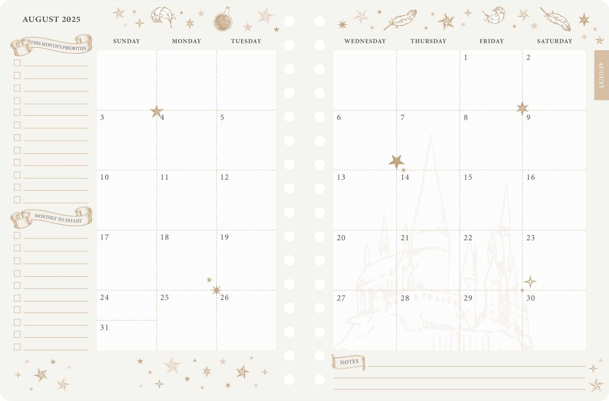 2025-2026 Harry Potter: Hogwarts Student Planner: August - July, 6.5 x 8.25