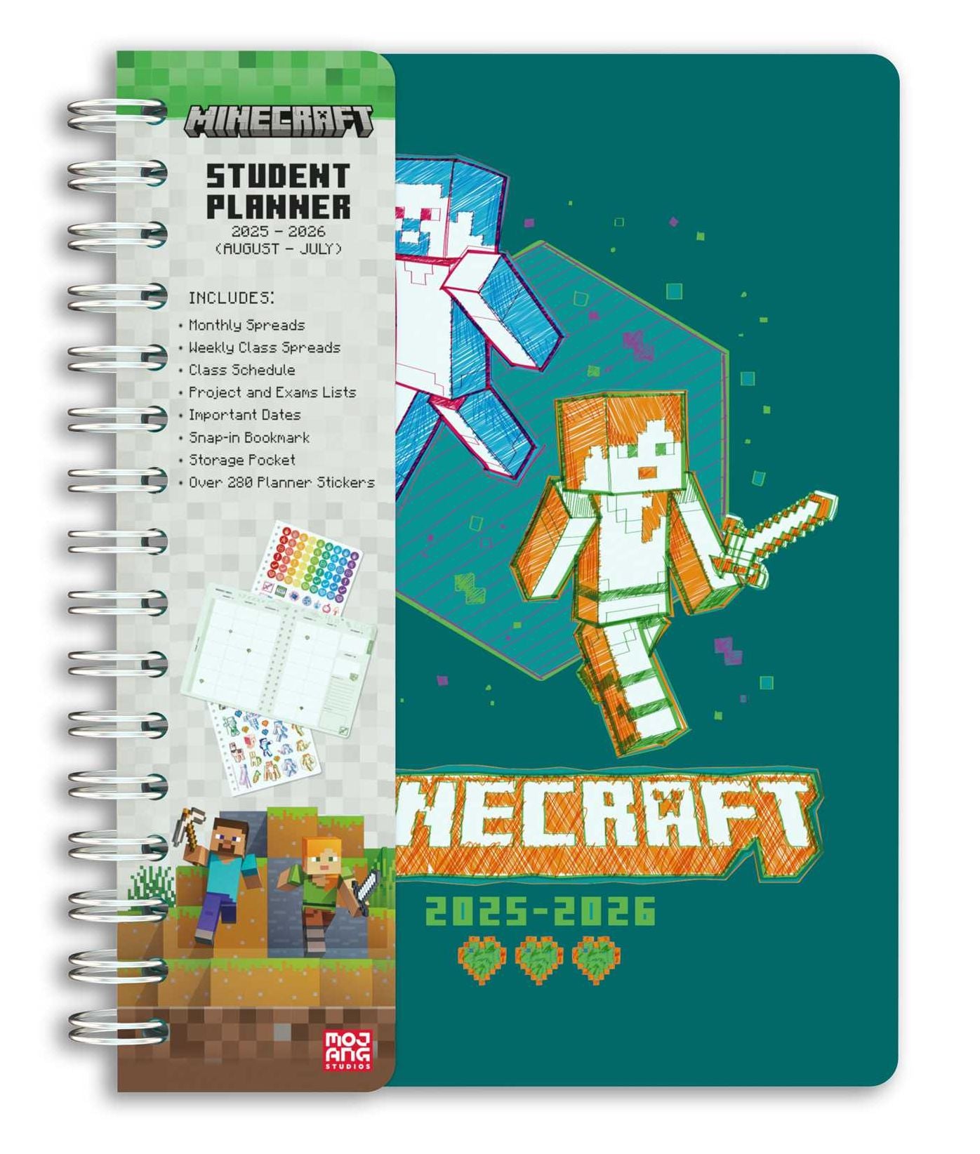 2025-2026 Minecraft Mobs Student Planner: August - July, 6.5 x 8.25